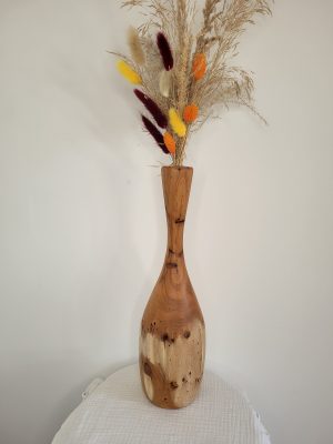 Vase en bois vase original fait main vase fleurs séchées