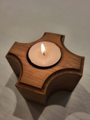 bougeoir en chêne fait à la main