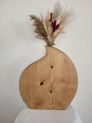 Vase en bois vase original fait main vase fleurs séchées