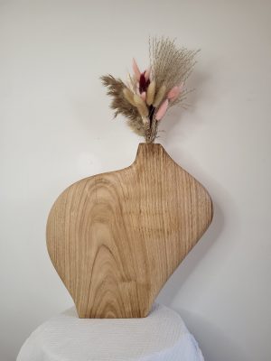 Vase en bois vase original fait main vase fleurs séchées