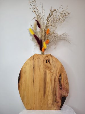Vase en bois vase original fait main vase fleurs séchées