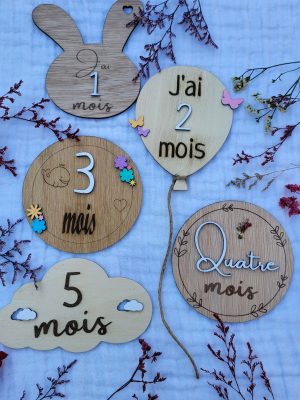 Cartes étapes pour bébé, 1 mois à 1an