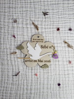 Plaque personnalisée en bois annonce